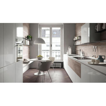 White Lacquer estilo australiano moderno gabinete de cozinha de alto brilho
